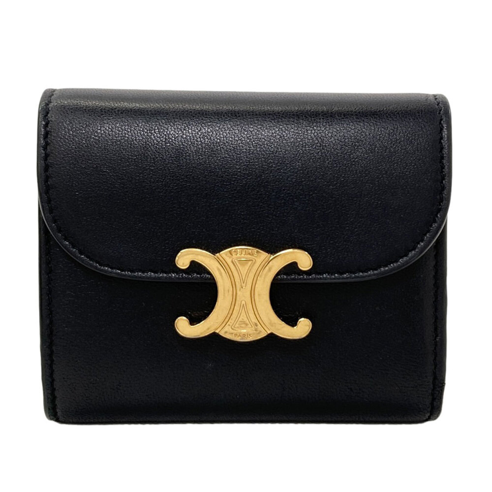 Celine Small Flap Wallet Triomphe Tri-fold Leather for Women